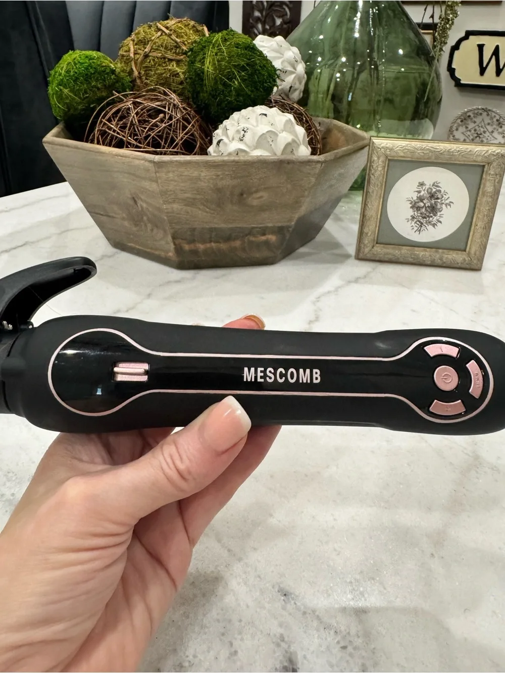 MESCOMB Rose Gold Curling Iron with Black Handle